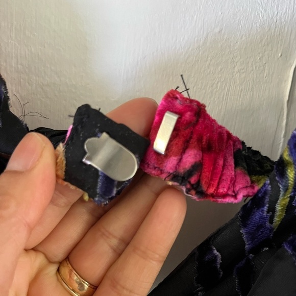 WeWoreWhat Velvet Flocked Cut Out Mini Dress Black Multi Size M Celebration Wear - Picture 12 of 15